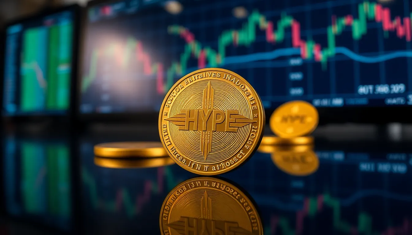 HYPE token price 관련 미래형 디지털 황소 아트 일러스트