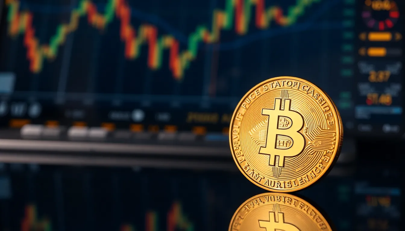 Blue-Chip Crypto 관련 미래형 디지털 황소 아트 일러스트