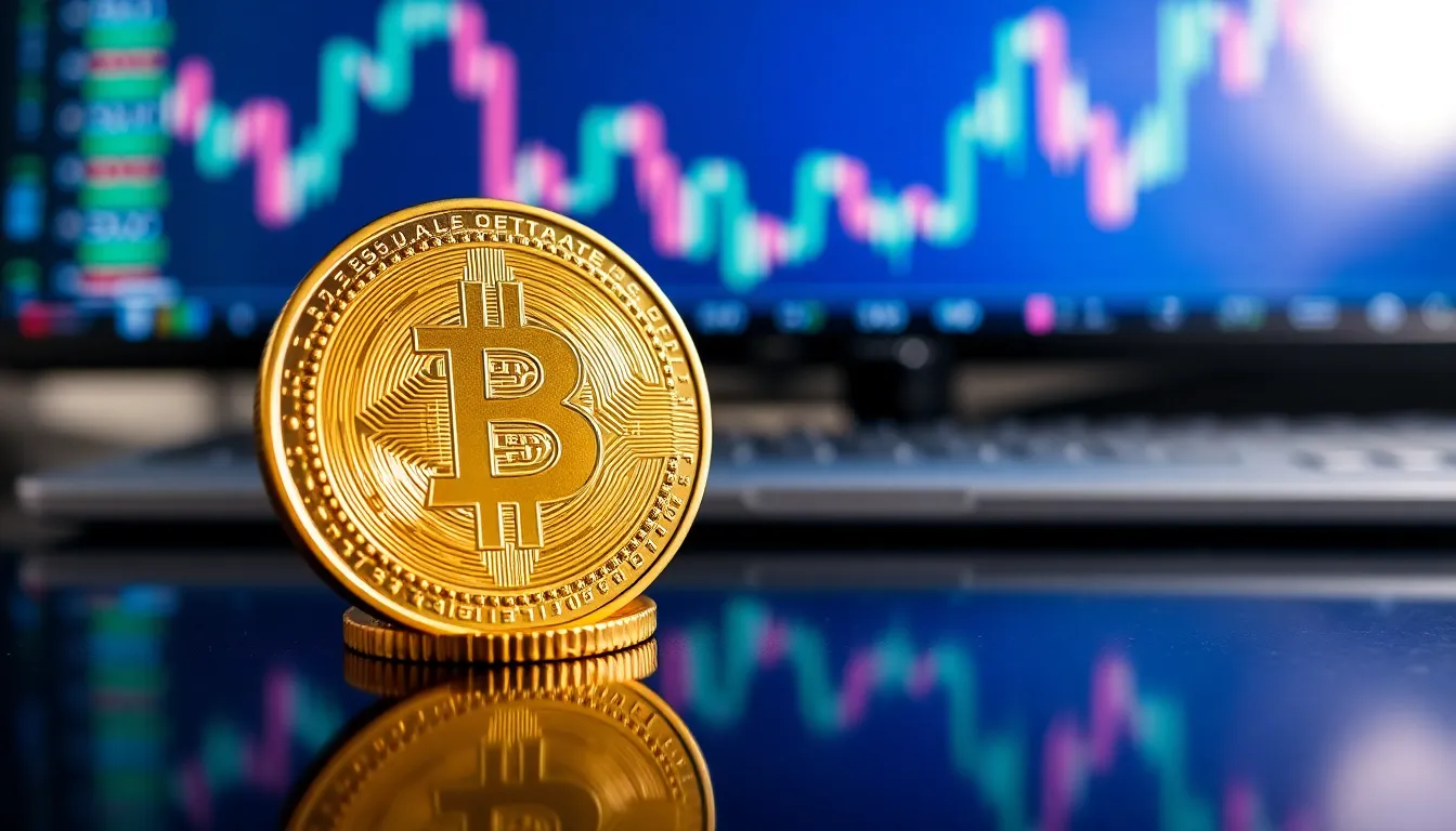 Bitcoin Bullish Breakout 관련 미래형 디지털 황소 아트 일러스트