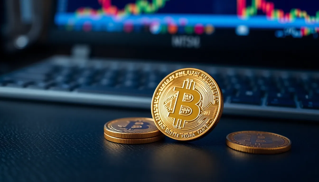 Bitcoin vs Gold 관련 미래형 디지털 황소 아트 일러스트