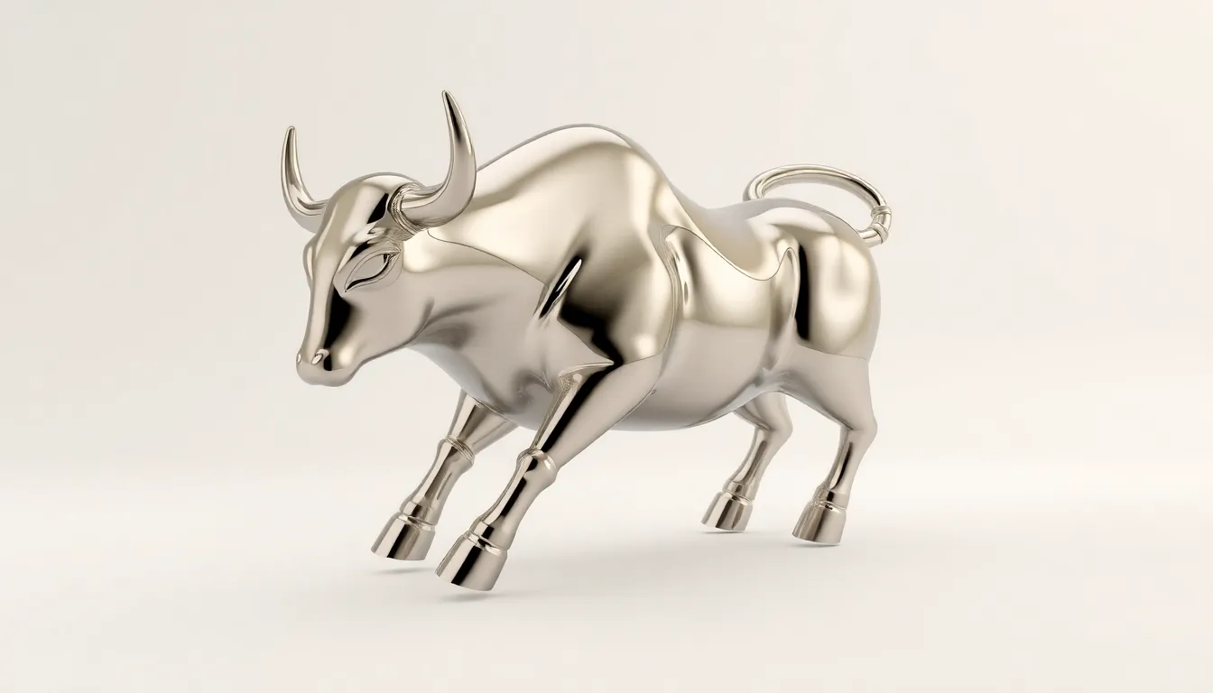 Bitcoin USD status 관련 미래형 디지털 황소 아트 일러스트