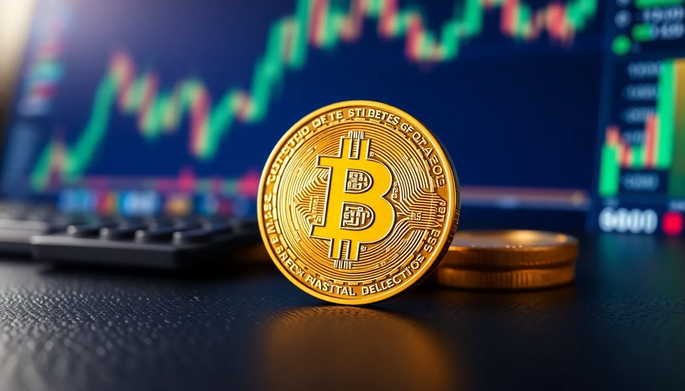 Bitcoin Price Surge 관련 미래형 디지털 황소 아트 일러스트